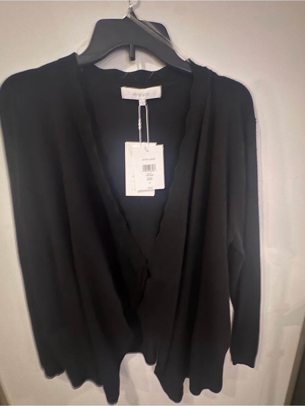 Verve Ami Black Open-Front Women's Cardigan